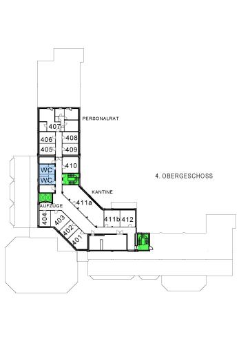 Rathaus Geschossplan 4. Obergeschoss